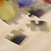 Puzzle Bouquet de fleurs violettes et jaunes (Côté)