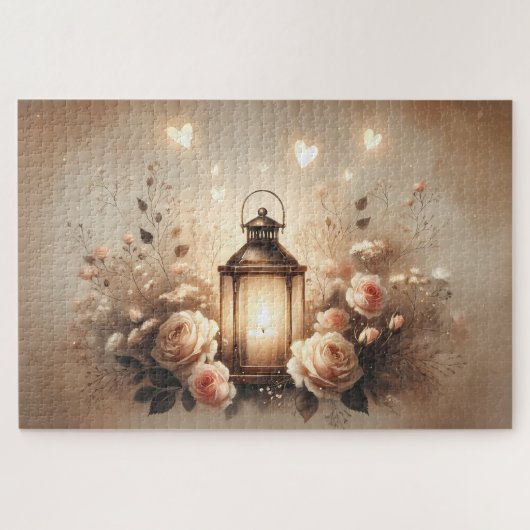 Puzzle Bouquet de lanterne rose Glow (Horizontal)