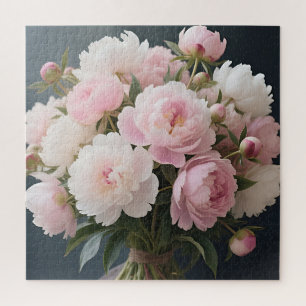Puzzle Bouquet de pivoines rose tendre Floral romantique