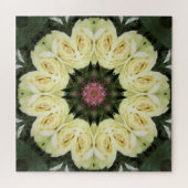 Puzzle Bouquet de rose blanche Mandala Design (Horizontal)