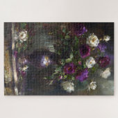Puzzle Bouquet de rose violet et blanc vintage (Horizontal)