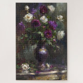Puzzle Bouquet de rose violet et blanc vintage (Vertical)
