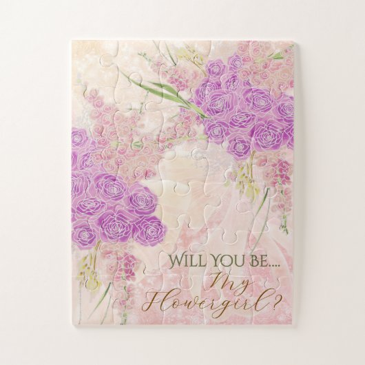 Puzzle Bouquet de roses au nœud papillon Sunset Blush - F (Vertical)