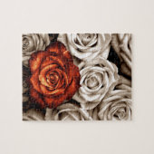 Puzzle Bouquet de roses blanches et rouges (Horizontal)
