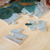 Puzzle Bouquet de roses roses et Feuilles verts (Côté)