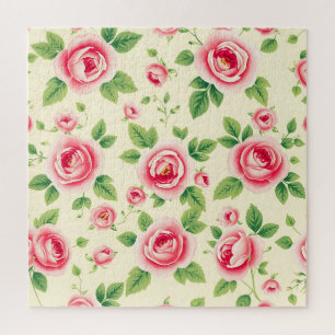 Puzzle Bouquet de roses roses vintage Floral Pastel Chint