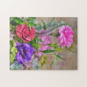 Puzzle Bouquet floral Aquarelle style Art (Horizontal)