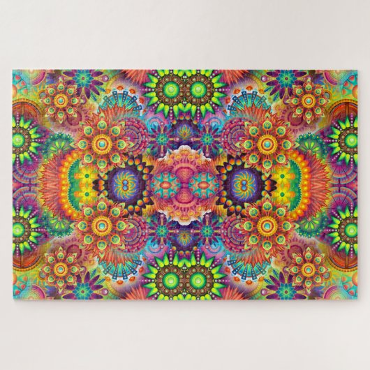 Puzzle Bouquet Floral coloré Mandala (Horizontal)