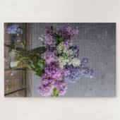 Puzzle Bouquet Floral Lilac Rustique Dans Vase De Verre (Horizontal)