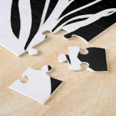 Puzzle Bouquet Noir : Abstrait noir et blanc (Côté)