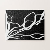 Puzzle Bouquet Noir : Abstrait noir et blanc (Horizontal)
