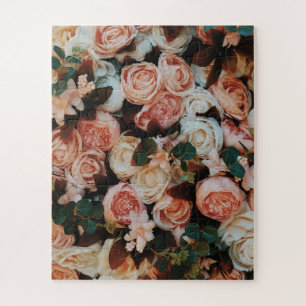 Puzzle Bouquet of Pink Roses