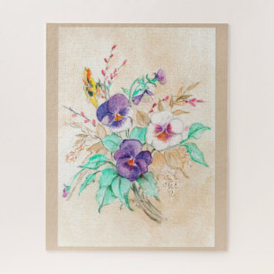 Puzzle Bouquet Pansies
