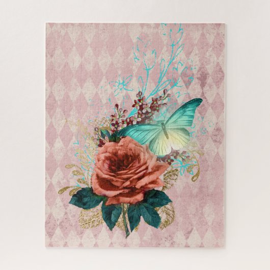 Puzzle Bouquet vintage Luna Moth (Vertical)