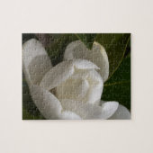 Puzzle bourgeon floral blanc de magnolia du sud (Horizontal)