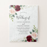 Puzzle Bourgogne & Fleurs rousses Parties scintillant Mar<br><div class="desc">Burgundy & Blush Flowers Parties scintillant jigsaw puzzle Nous avons aussi beaucoup d'autres Invitation et collections.</div>