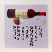 Puzzle Bouteille à vin et verre illustrés (Horizontal)