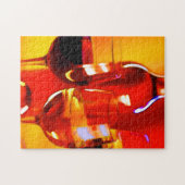 Puzzle Bouteille abstraite de vin et de verres (Horizontal)