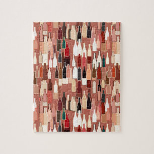 Puzzle Bouteilles de vin, couleurs de terre, arrière -