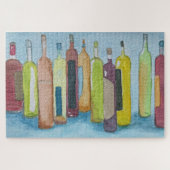 Puzzle Bouteilles de vin en Aquarelle (Horizontal)