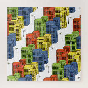 Puzzle Bouteilles en verre, design Motif Abstrait.