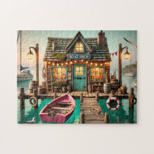 Puzzle Boutique de bateaux au bord de l'eau Cottage côtie