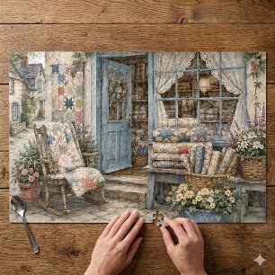 Puzzle Boutique de Courtepoint Cottagecore Français Aquar