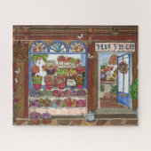 Puzzle Boutique de fleurs Fête des Mères Aquarelle (Horizontal)