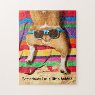 Puzzle Bouton de chien avec lunettes de soleil