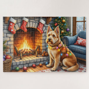 Puzzle Bouviers des Flandres Cheminée Lumières de Noël
