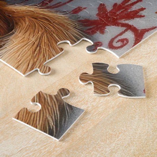 Puzzle Bouviers des Flandres Fireplace Christmas Lights (Côté)