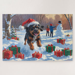 Puzzle Bouviers des Flandres Scène de neige festive de No