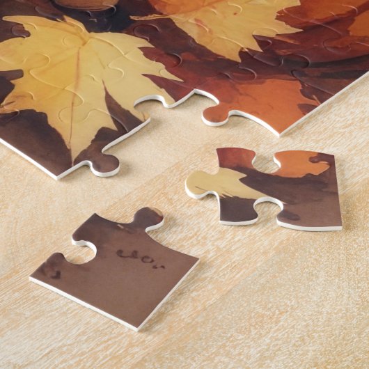 Puzzle Boxe À L'Automne Feuille L'Art Thanksgiving (Côté)