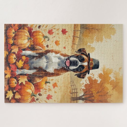 Puzzle Boxe À L'Automne Feuille L'Art Thanksgiving (Horizontal)