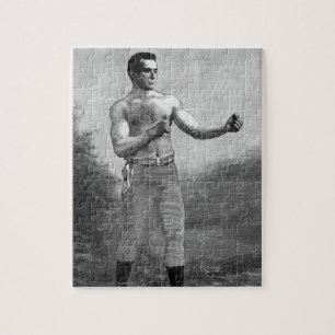 Puzzle Boxe sportive vintage, profil d'un boxeur victorie