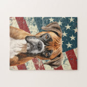 Puzzle Boxer Américain Drapeau Américain Grunge (Horizontal)