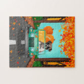 Puzzle Boxer Chien Citrouille Automne (Horizontal)