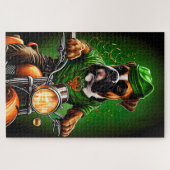 Puzzle Boxer Chien Conduite Vélo St. Patrick's Day (Horizontal)