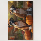 Puzzle Boxer chiot Automne Délice Citrouille (Vertical)