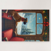 Puzzle Boxer Christmas Eve Train Ride Painting (Horizontal)