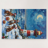 Puzzle Boxer Christmas Lighthouse Holiday (Horizontal)