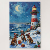 Puzzle Boxer Christmas Lighthouse Holiday (Vertical)