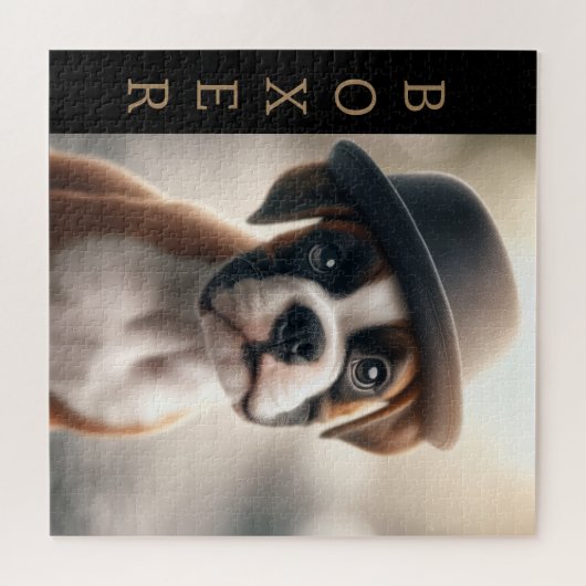 Puzzle Boxer Dog in Style (Horizontal)