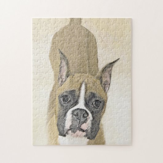 Puzzle Boxer Peinture - Cute Original Chien Art (Vertical)