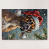 Puzzle Boxer Playing with Christmas (Horizontal)