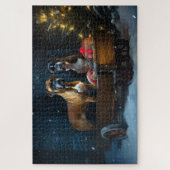 Puzzle Boxer Snowy Sleigh Christmas Decor (Vertical)