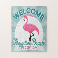 Boynton Beach Florida Flamant rose rose Retro