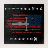Puzzle Boys Gymnastique Anneaux Distressed Drapeau Améric (Horizontal)