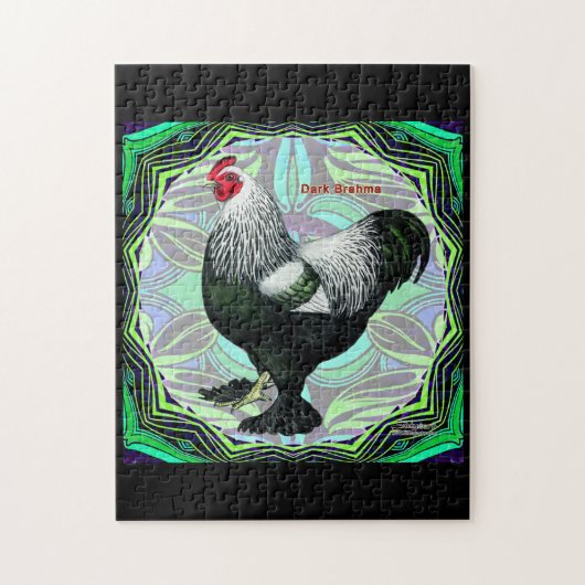 Puzzle Brahma : Fancy Dark Rooster (Vertical)
