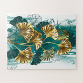Puzzle Branche avec Feuilles d'or Ginko Biloba (Horizontal)